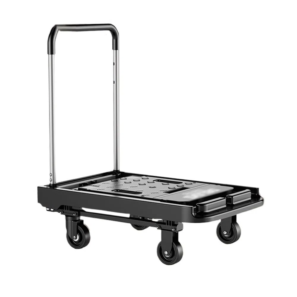 Klappbarer Sackkarren Kleiner Trolley Leichter Express-Anhänger Vollständig Faltbarer Flachbett-tragbarer handgezogener Wagen for den Transport Haushaltswagen Sackkarre(Groß)