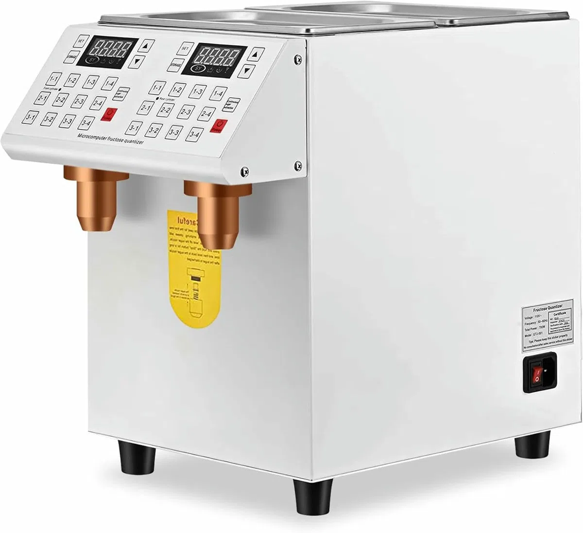 Automatischer Fruktose-Spender Kommerzieller Sirup-Spender-Maschine Für Blasen Tee Kaffee, 5L + 5L Fruktose Quantitative Maschine Edelstahlfass~/