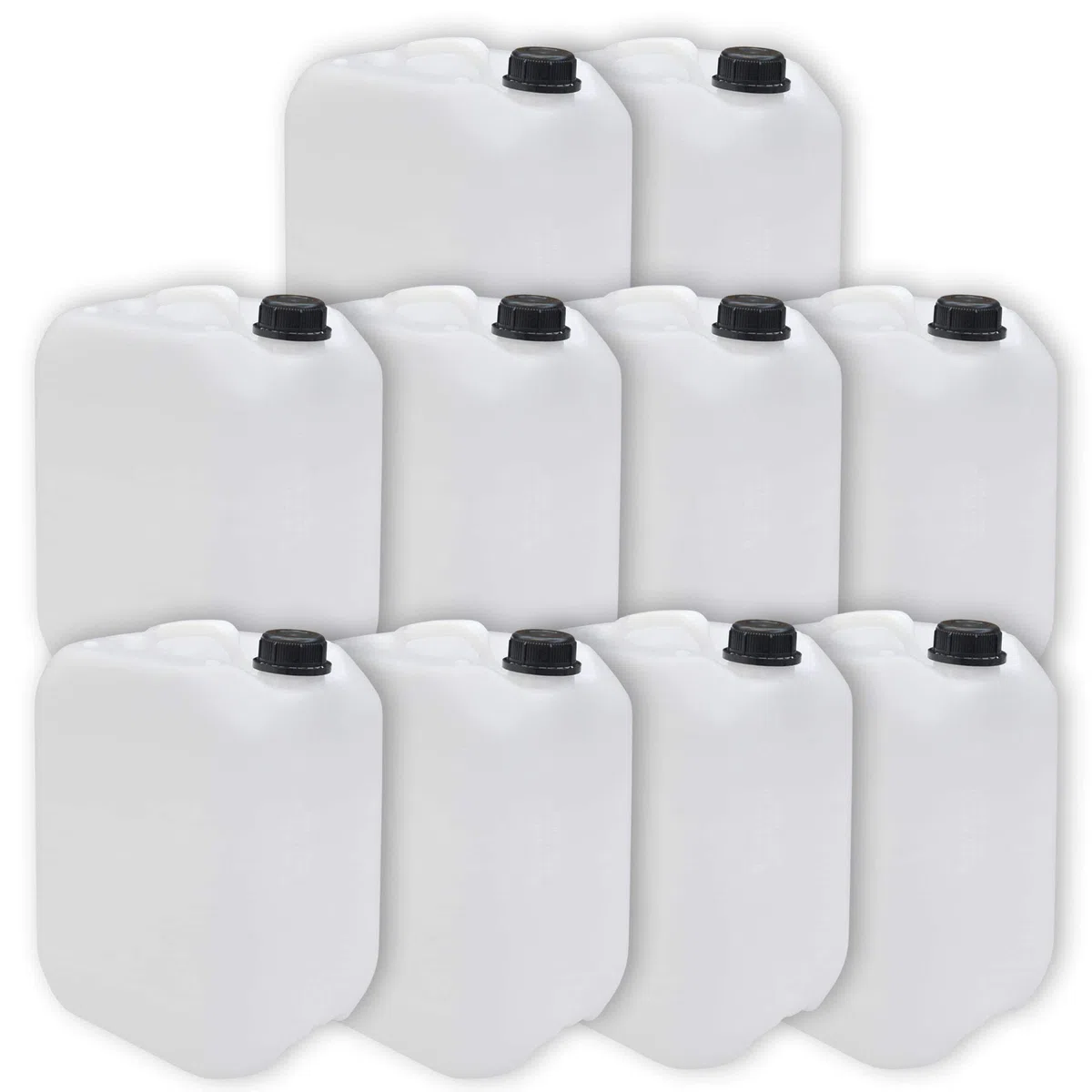 plasteo 10x10 Liter Kanister Lebensmittelecht mit Beschriftungsetiketten
